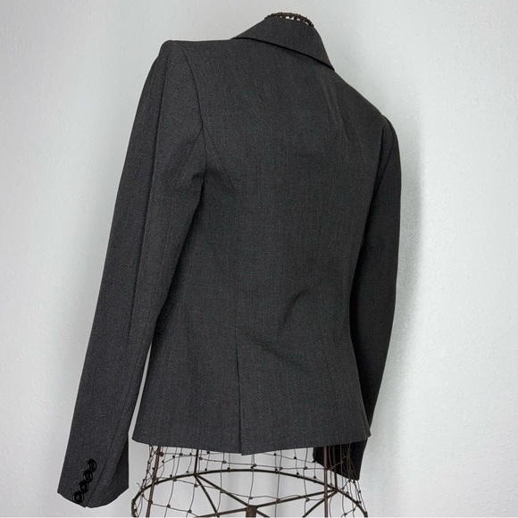 Ann Taylor Classic Grey One-Button Blazer Career Workwear - Picture 7 of 16